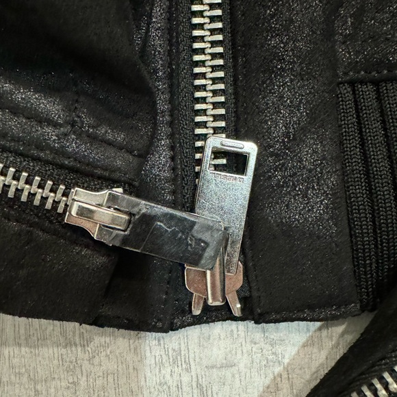 DIESEL BLACK LEATHER JACKET - Picture 7 of 7